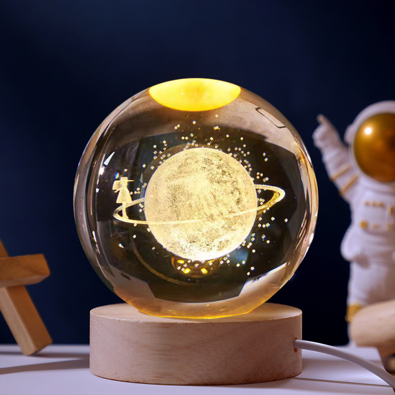 Custom Zodiac Crystal Sphere with LED Light - Personalized Gift
