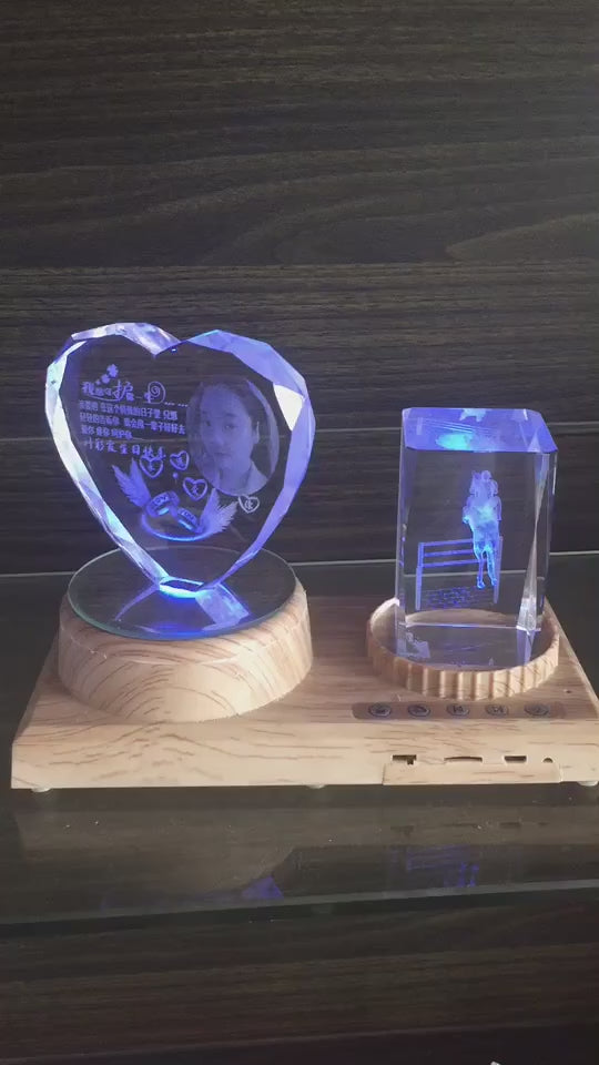 Custom 3D Crystal Photo Engraving Gift - Personalized Laser Etched Keepsake